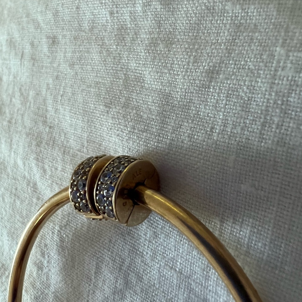 Pandora 14kt Gold set of 2 CZ Clips for the Bangle Bracelet by Pandora